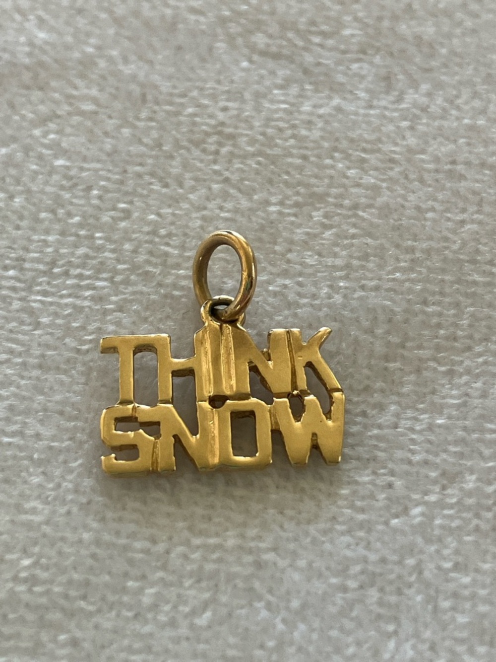 "Think Snow" Vintage Golden Pendant Charm